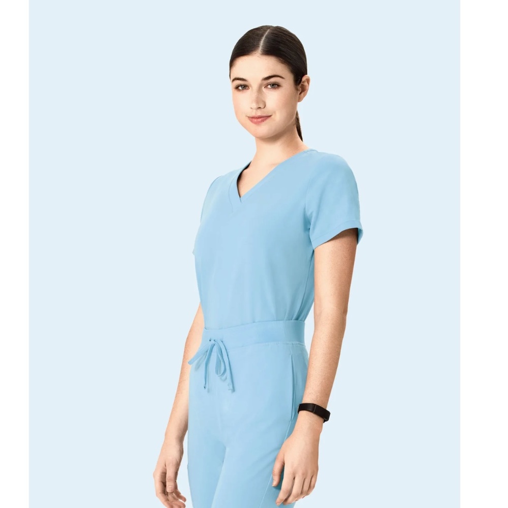 Mandala Powder Blue Scrub Set (Top, Jacket and Joggers)